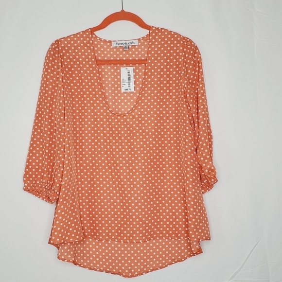 Lovers + Friends Sheer Polka Dot Blouse Size M Lightweight Top NEW Host Pick! - Picture 11 of 11